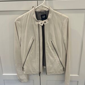 GAP Women's Off-White Leather Jacket